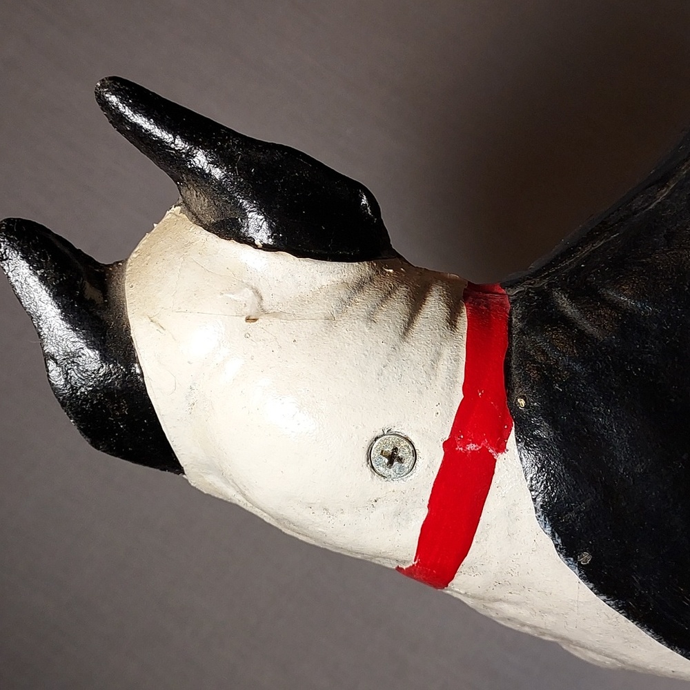 Vintage Cast Iron Boston Terrier Dog Door Stop Hand Painted - Picture 3 of 9
